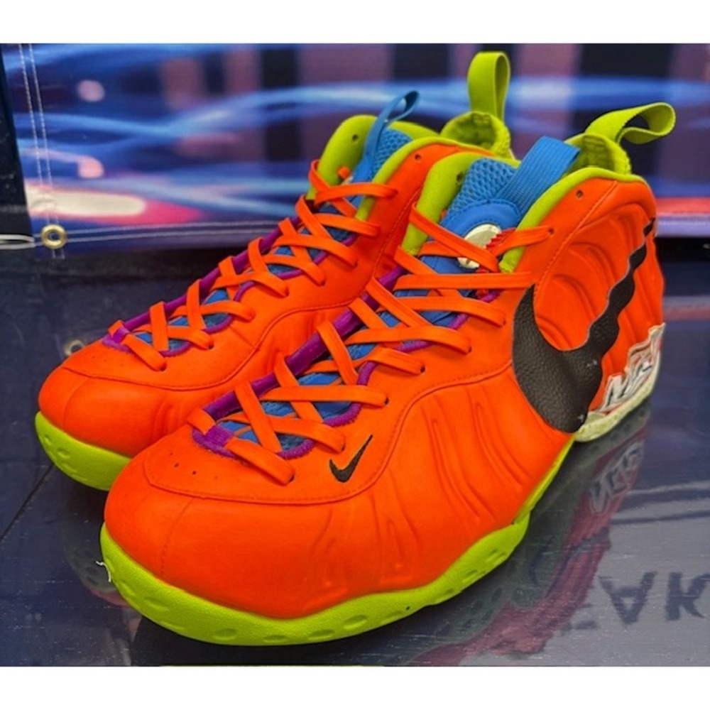 Custom Foamposites 17 of 68 pairs Orange Green Blue Mens sneakers size 15